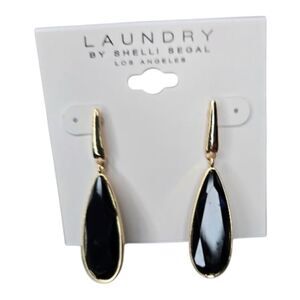 Laundry by Shelli Segal black dangle earrings NWOT